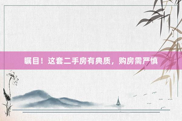 瞩目！这套二手房有典质，购房需严慎